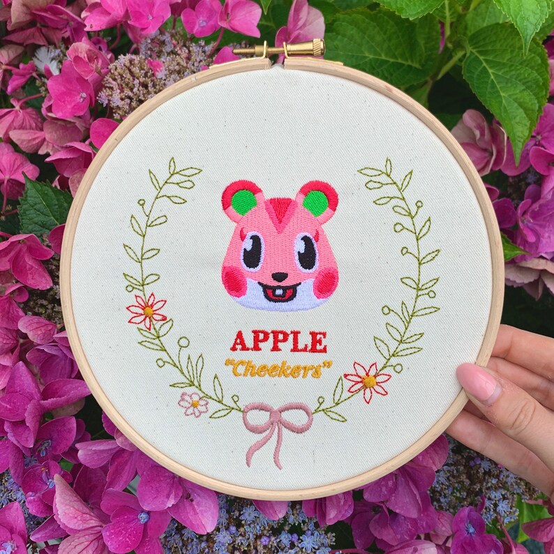 Apple Animal Crossing Fan Art Embroidered Frame Wall | Etsy UK