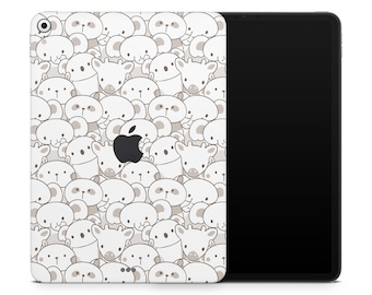 Apple iPad Pro & Air Skin Wrap Premium Vinyl Sticker Grey Animal Cute Pattern