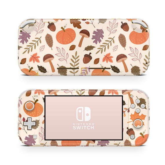 Nintendo Switch Lite Skin Wrap Premium Vinyl Cream Autumn Leaves