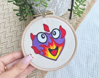 The Sims Woohoo Symbol Funny - The Sims Inspired  - Fan Art - Mini Embroidered Frame Wall Display / Hanging