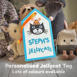Personalised Jellycat Name Tag Gift, Custom 3D Printed Display Sign Personalised, Jellycat Lover Collector, Birthday, Christmas, Holiday