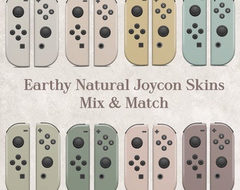 Mix & Match Terreux Naturel Nintendo Switch Joycons Skin Wrap Vinyle Premium