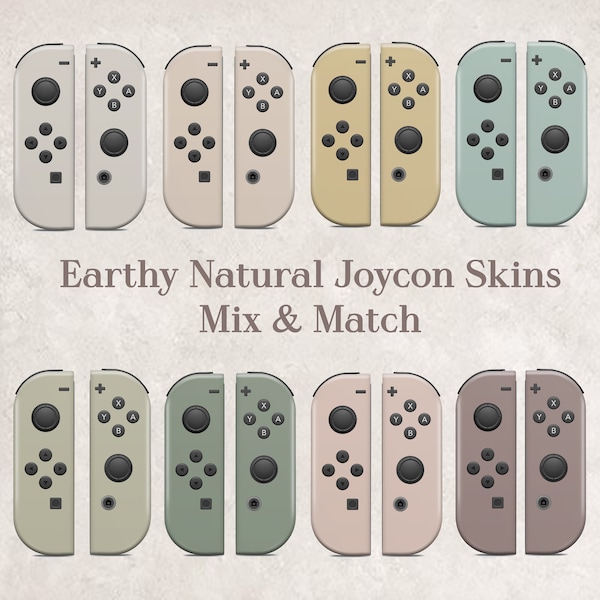 Mix & Match Earthy Natural Nintendo Switch Joycons Skin Wrap Premium Vinyl