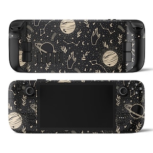 Steam Deck Valve Skin Wrap Premium 3M Decal Sticker Vinyl Black Cream Space Sky Moon Stars