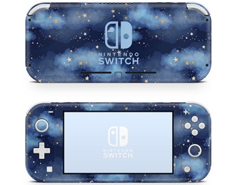 Nintendo Switch Lite Skin Wrap Premium Vinyle Bleu Starry Night Clouds