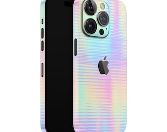 iPhone Skin 13 / 14/15 Pro , Plus , Max , Skin Wrap Cover Vinyle 3M de qualité supérieure pastel arc-en-ciel