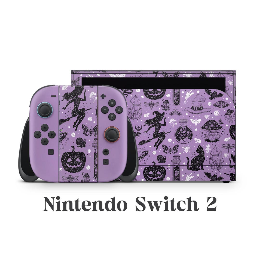 Nintendo Switch 本体 カスタムスキン付き Nintendo Switch 2 Model Skin Wrap Premium Vinyl Purple Lilac Magic