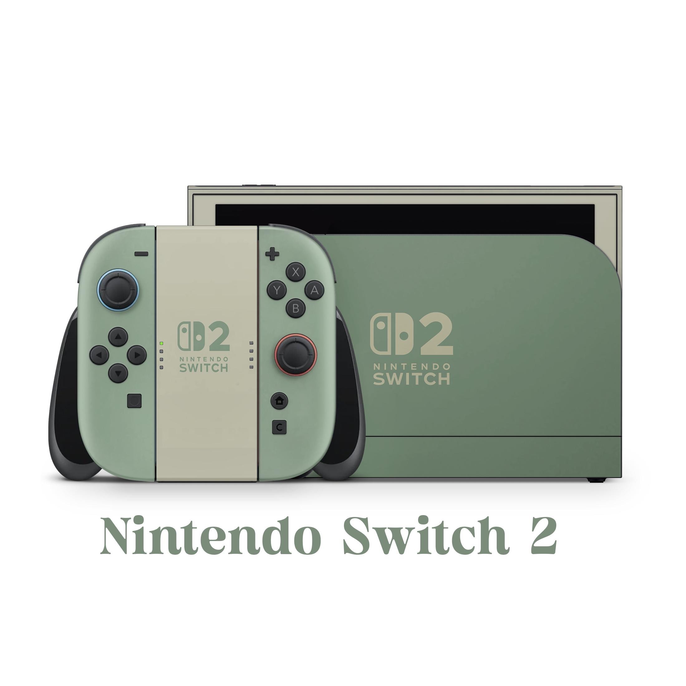 Nintendo Switch 2 Model Skin Wrap Premium Vinyl Sage Green