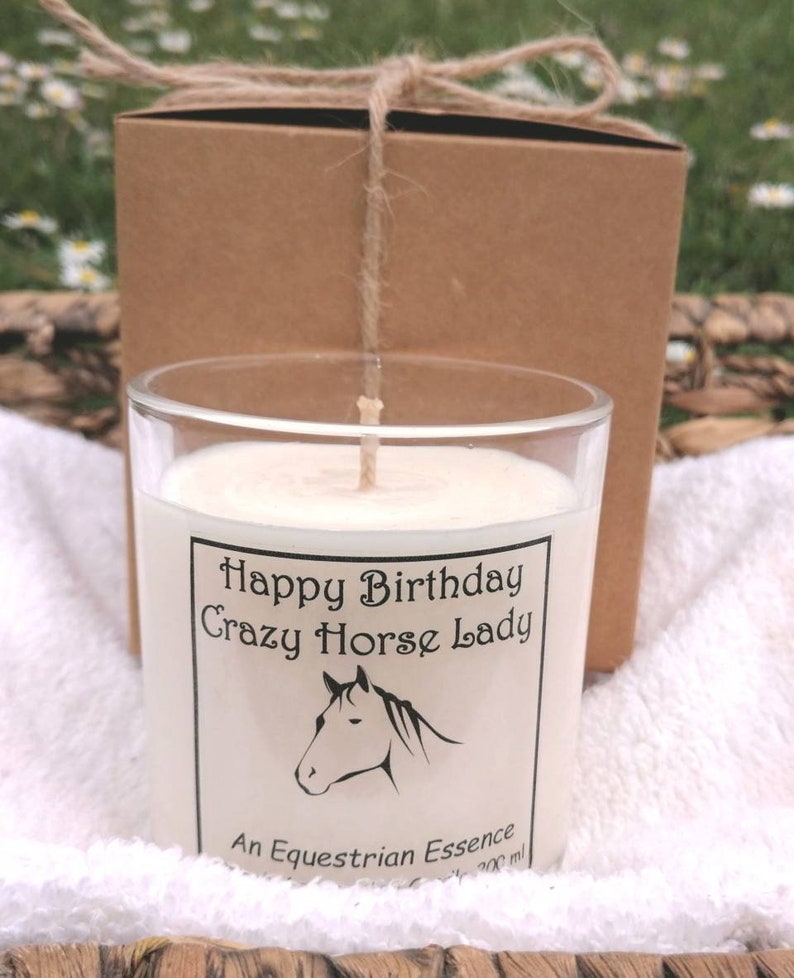 Horse gift, Scented soy candle, farmer gift, Horse lover,gift wrapped, Funny gift, Novelty gift, Animal lover gift, vanilla candle, coconut image 4