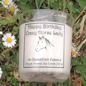 Horse gift, Scented soy candle, farmer gift, Horse lover,gift wrapped, Funny gift, Novelty gift, Animal lover gift, vanilla candle, coconut image 2