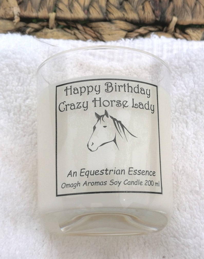 Horse gift, Scented soy candle, farmer gift, Horse lover,gift wrapped, Funny gift, Novelty gift, Animal lover gift, vanilla candle, coconut image 3