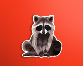 Raccoon Sticker: Durable Coated Vinyl Decal for Laptop, Water Bottle