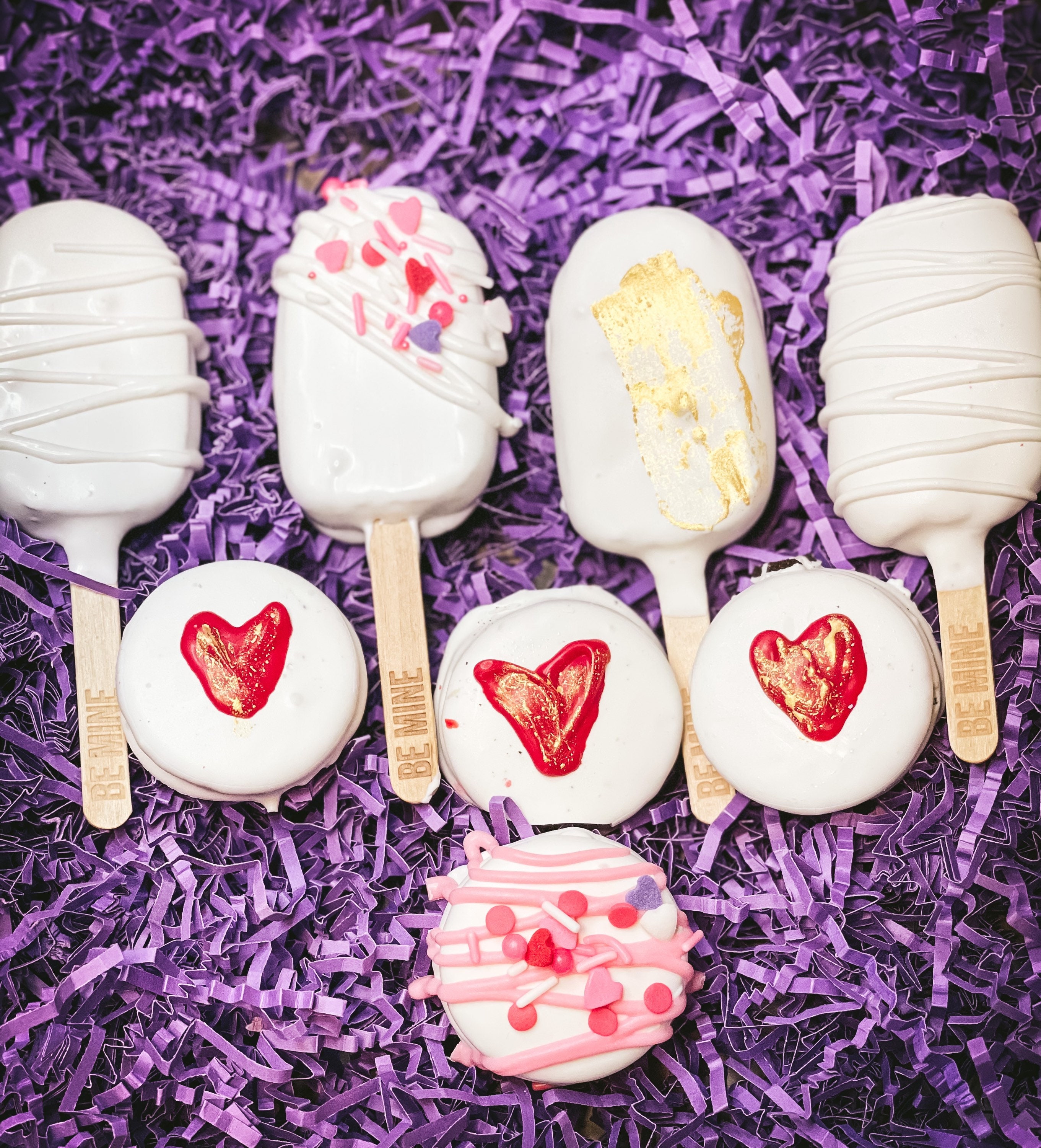 4 Valentines Day Cakesicles and 4 Covered Oreos Etsy