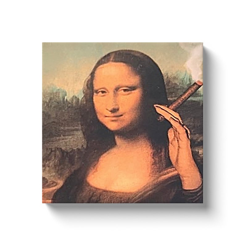 Mona Lisa 420 lienzo envuelve 16 X 16 Sala de humo decoración | Etsy