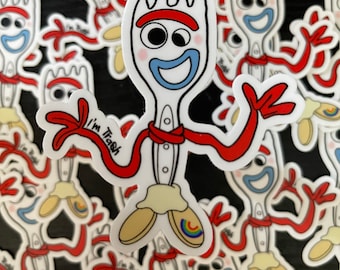 Toy Trash Spork Matte Vinyl Sticker