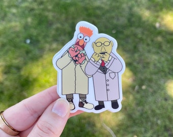 Funny Scientist Puppets Matte Vinyl Sticker