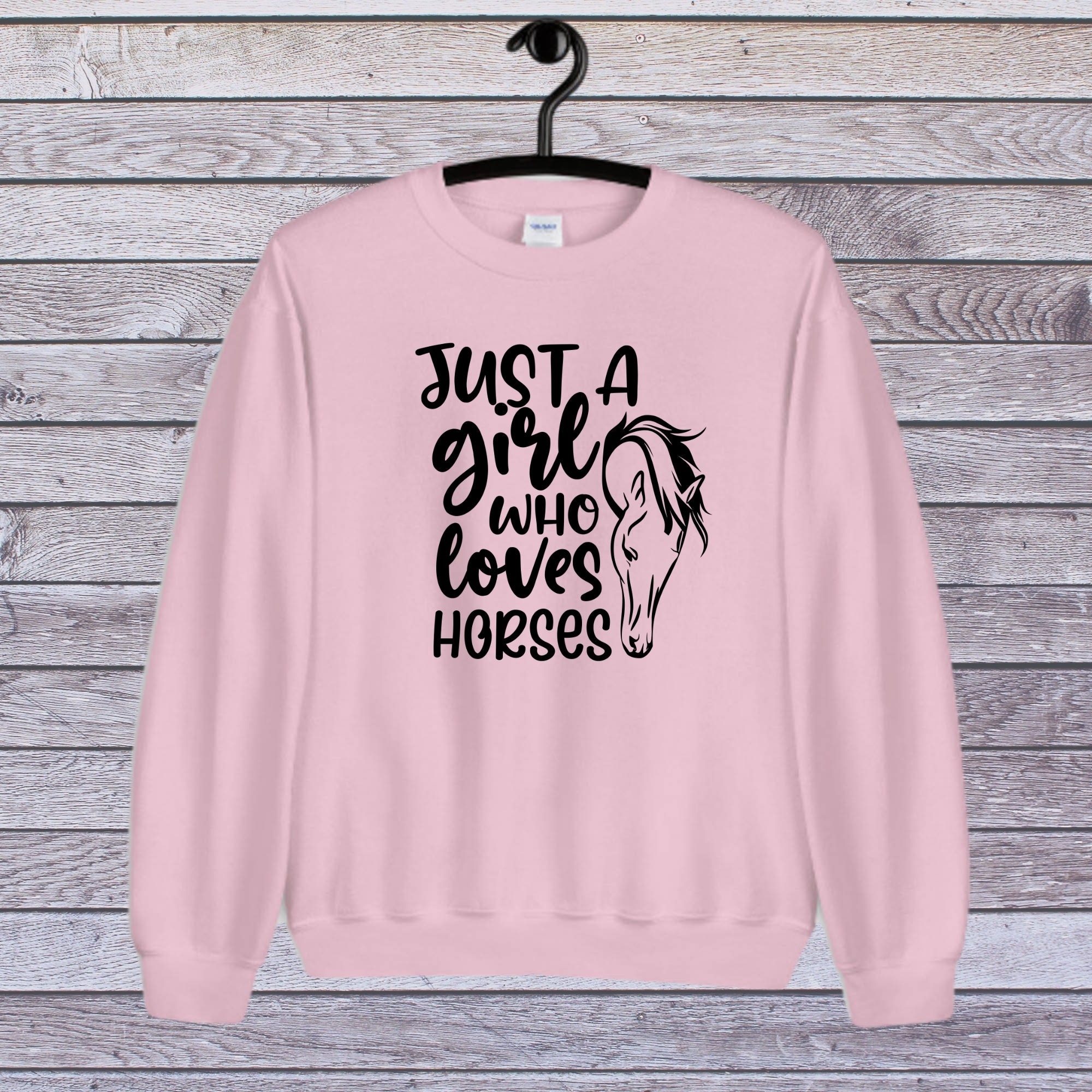 Just a girl who loves horses sweatshirt Equestrian sweatshirt Etsy