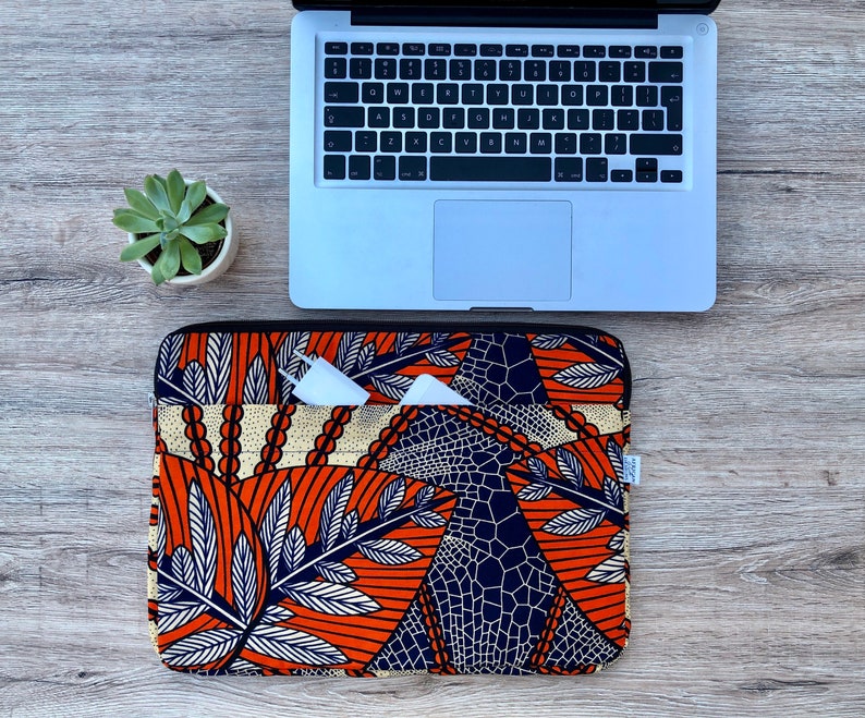 Laptoptasche mit Extra-Seitentasche im afrikanischen Design für 13 Zoll, 15 Zoll und 17 Zoll Laptops Bild 2