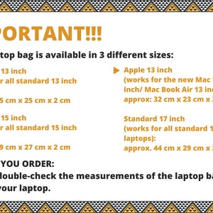 Laptoptasche mit Extra-Seitentasche im afrikanischen Design für 13 Zoll, 15 Zoll und 17 Zoll Laptops Bild 5