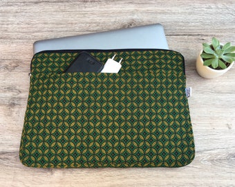 Laptop bag with extra side pocket made of South African Shweshwestoff for 13 inch and 15 inch laptops