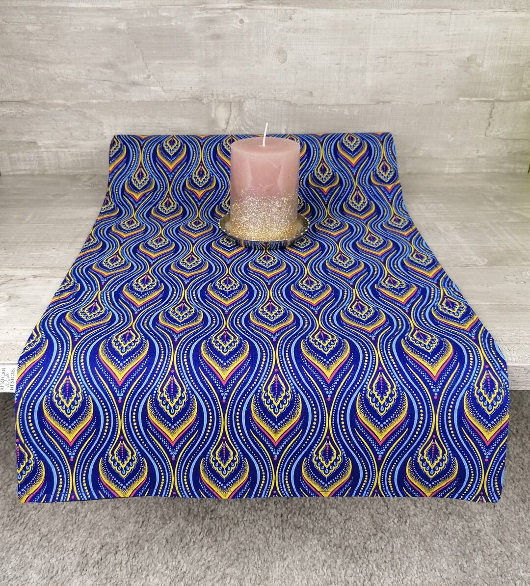 Table Runner Made of Shweshwe Fabric Table Runner Blue Table Etsy
