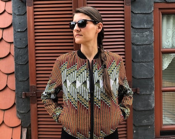 Bomber jacket women - bomber jacket men - transition jacket boys made of African fabric - handmade in South Africa