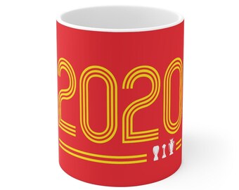 2020 Champions 19/20 (Red Print) Liverpool FC Mug (White Background) LFC