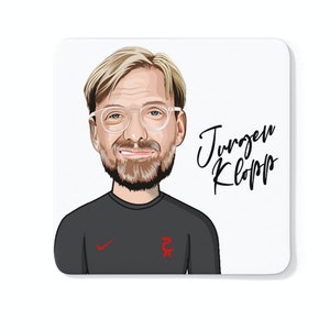 Jürgen Klopp - Liverpool FC Caricatura LFC Coaster (Sfondo Bianco)