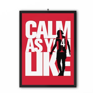 Calma como você gosta Impressão de retrato branco/preto (Virgil van Dijk, Liverpool FC) | A3 A4 A5 Pôster Campeões LFC 19/20