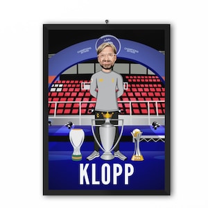 Jurgen Klopp (Liverpool FC) - Champions 19/20 LFC Caricature Illustration Print - A3, A4 or A5