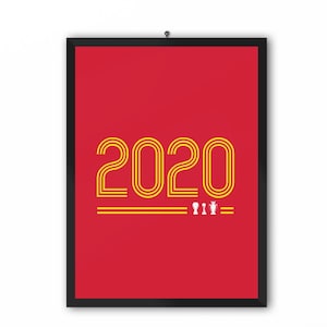 Retro 2020 Treble Yellow & White (Liverpool FC) | A3 A4 A5 Poster LFC Champions 19/20