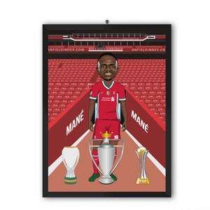 Sadio Mane (Liverpool FC) - CFL 20/21 Cartoon Illustration Print - A3, A4 o A5