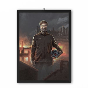 Burning City - Jurgen Klopp (Liverpool FC) Ritratto - Stampa A3, A4 o A5