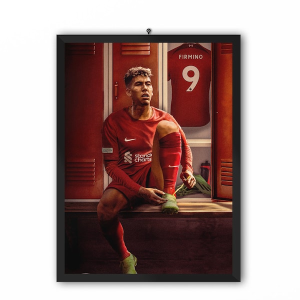 Si Senor - Roberto Firmino 9 (Liverpool FC) - LFC  Bobby Football Portrait Painting Poster - A3, A4, A5 Print | Soccer Wall Art Canvas