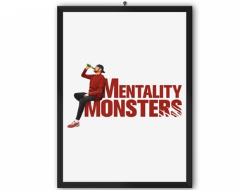 Mentality Monsters Red Portrait Print (Jurgen Klopp, Liverpool FC) | A3 A4 A5 Poster LFC Champions 19/20