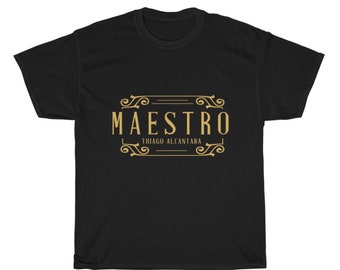 Maestro - Thiago Alacantara LFC Black T-Shirt (Gold Print) Liverpool