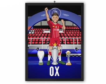 Alex Oxlade-Chamberlain (Liverpool FC) - Champions 19/20 LFC Caricature Illustration Print - A3, A4 or A5