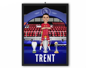 Trent Alexander-Arnold (Liverpool FC) - Champions 19/20 LFC Caricature Illustration Print - A3, A4 or A5