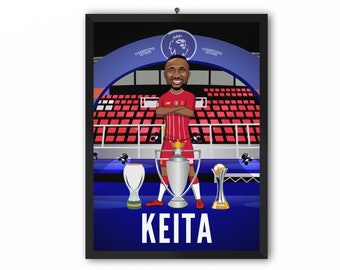 Naby Keita (Liverpool FC) - Champions 19/20 LFC Caricature Illustration Print - A3, A4 or A5