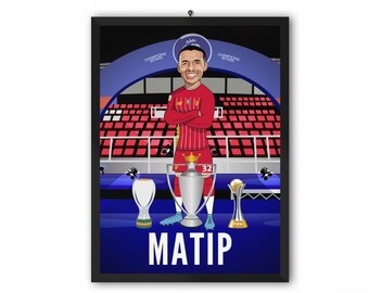 Joel Matip (Liverpool FC) - Champions 19/20 LFC Caricature Illustration Print - A3, A4 or A5