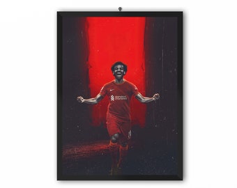 Röd varning - Mo Salah (Liverpool FC) - LFC-porträtttryck - A3, A4 eller A5