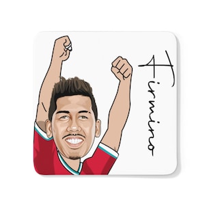 Roberto Firmino - Liverpool FC Caricature LFC Coaster (White Background)