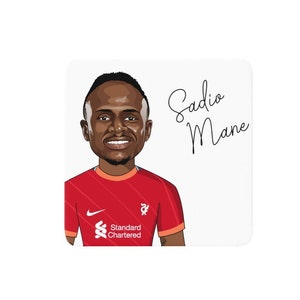 Caricatura sadio mané LFC Coaster (fondo blanco) / Mane Liverpool FC / Premier League 2021/22
