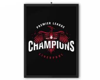 LFC Bird Print (Black) | A3 A4 A5 Poster Liverpool FC Champions 19/20