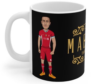 Maestro - Thiago Alcantara Liverpool FC Caricature Mug (White Background) LFC Champions 19/20