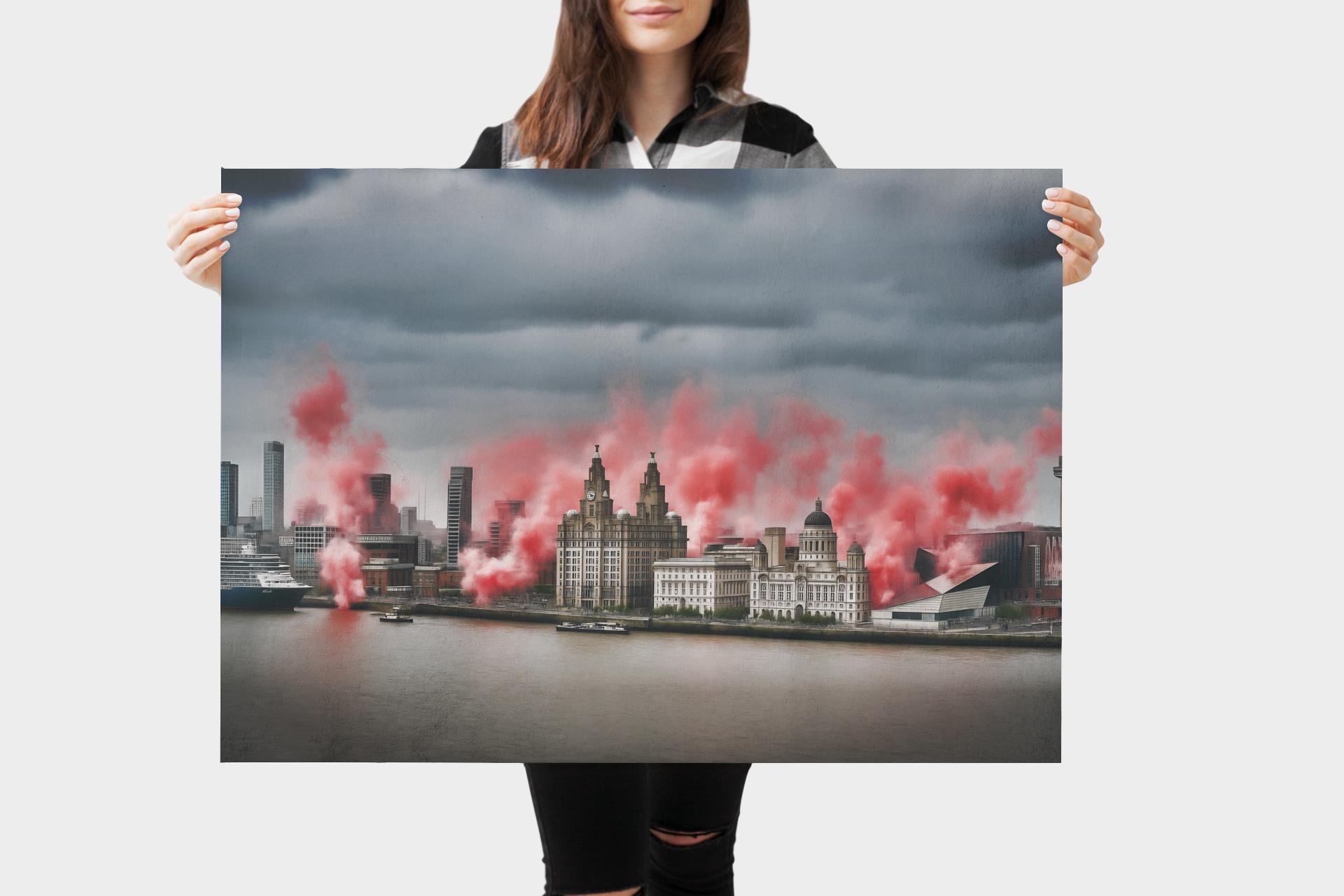 Liverpool Skyline Cityscape - LFC 2025 Parade Pyro - Liverpool FC ...