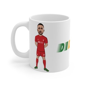 Diogo Jota | Liverpool FC Caricature Diogoal White Mug | LFC 2022/23 Portugal Reds Fans