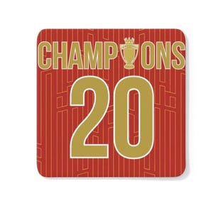 Premier League Champions 24/25 Liverpool FC 20 Coaster (LFC Pinstripe Background)