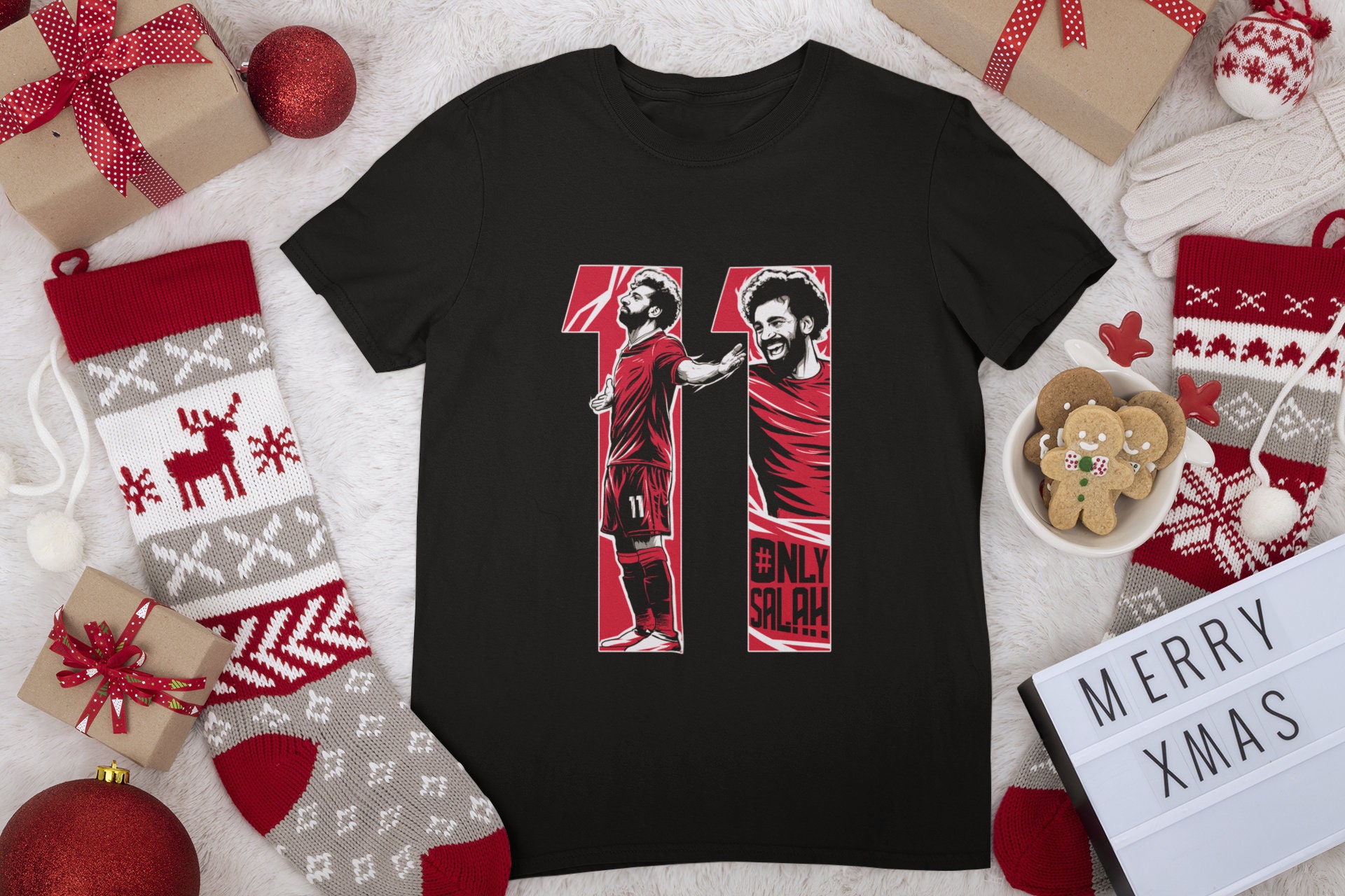 OnlySalah LFC モハメド・サラー 11 Tシャツ (ブラックまたは