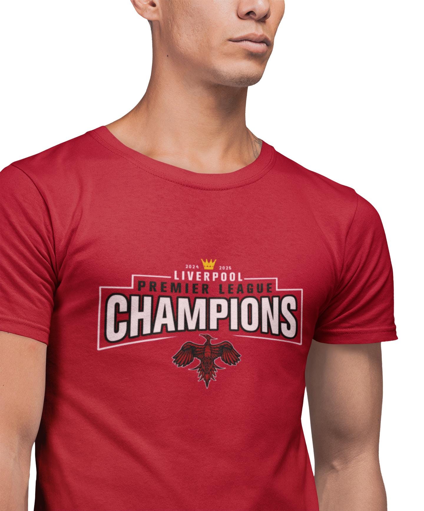 リヴァプール　優勝記念2025 Tシャツ M プレミアリーグチャンピオン 2024/25 リバプールFC Tシャツ（LFCファン